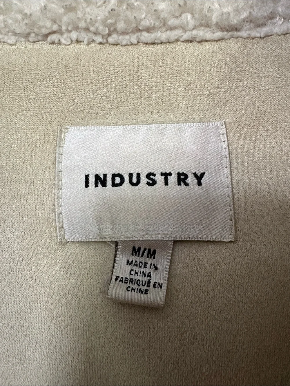 Industry Cream Faux Sherpa Shacket Jacket Medium Oversized Teddy Button Front